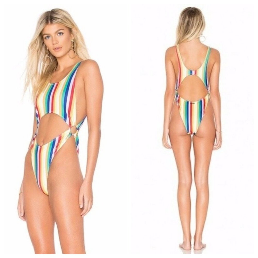 Multicolor Striped Women's Swimsuit